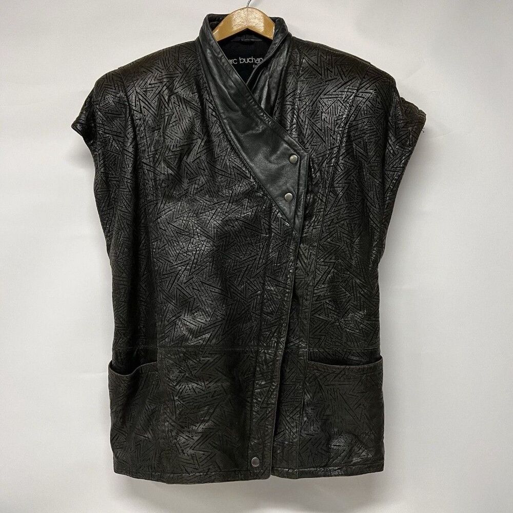 Marc Buchanan Pelle Pelle Leather Vest Vintage 9/10 Black